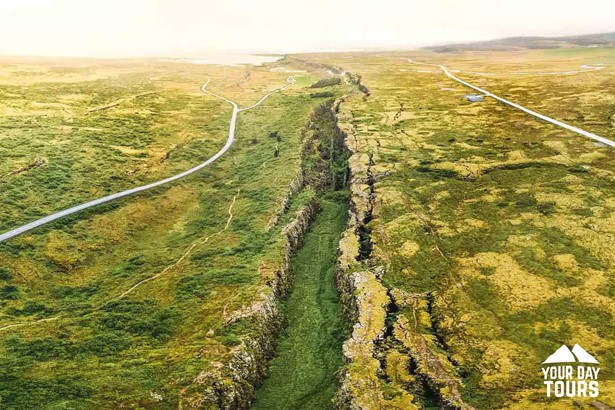 crack of tectonic plates in thingvellir national park