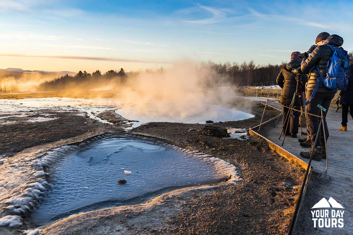 wintery mud pools in iceland 