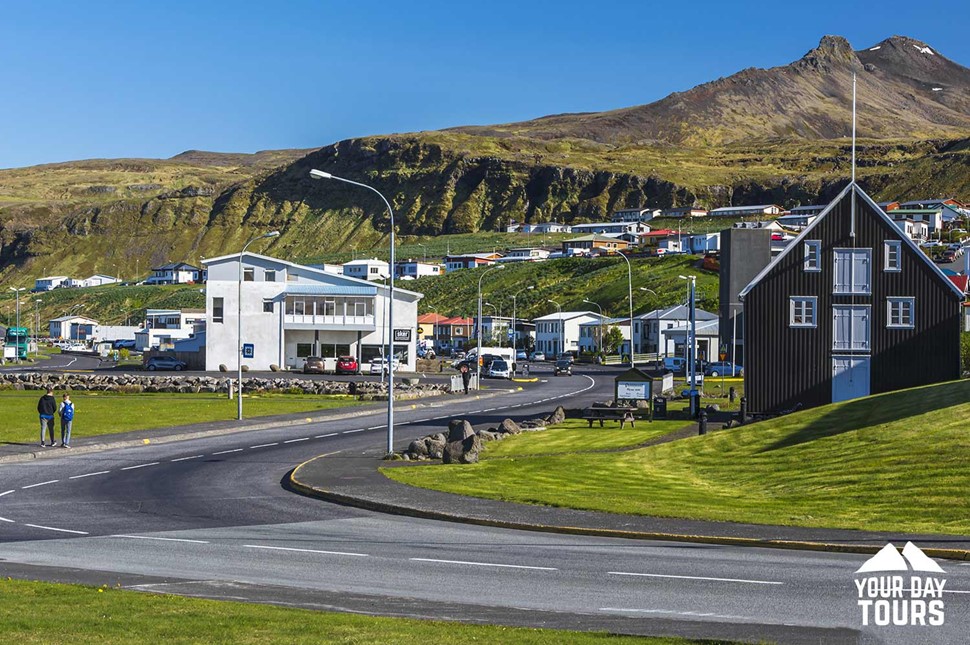 olafsvik town street in iceland