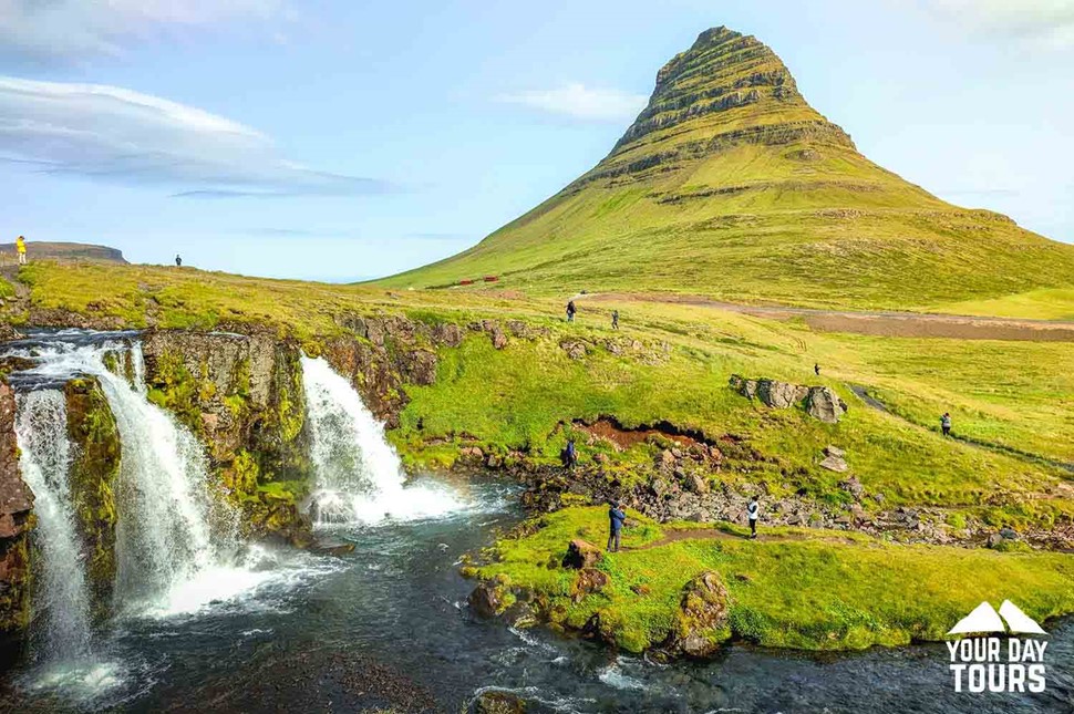 kirkjufell mountain in summer in iceland