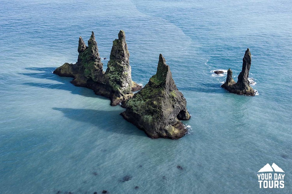 seastacks in renifjara in iceland