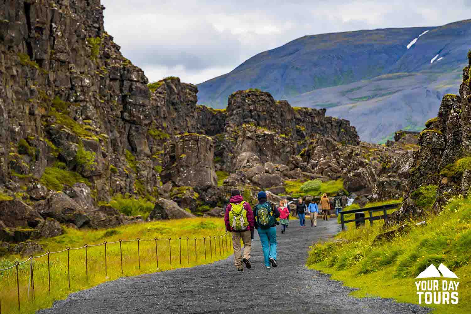 group of people sightseeing in thingvellir national park 