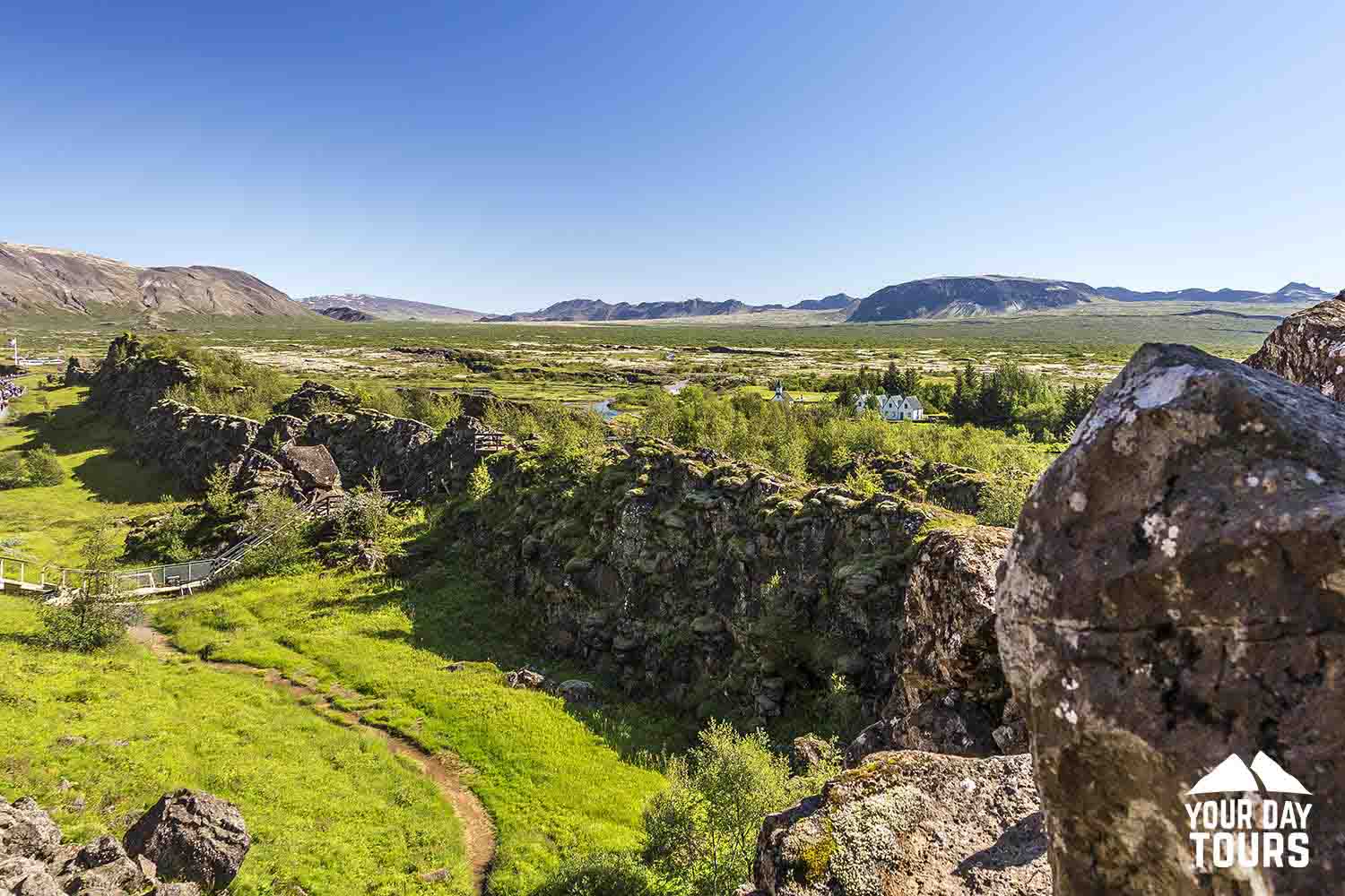 sunny summer view of thingvellir in iceland