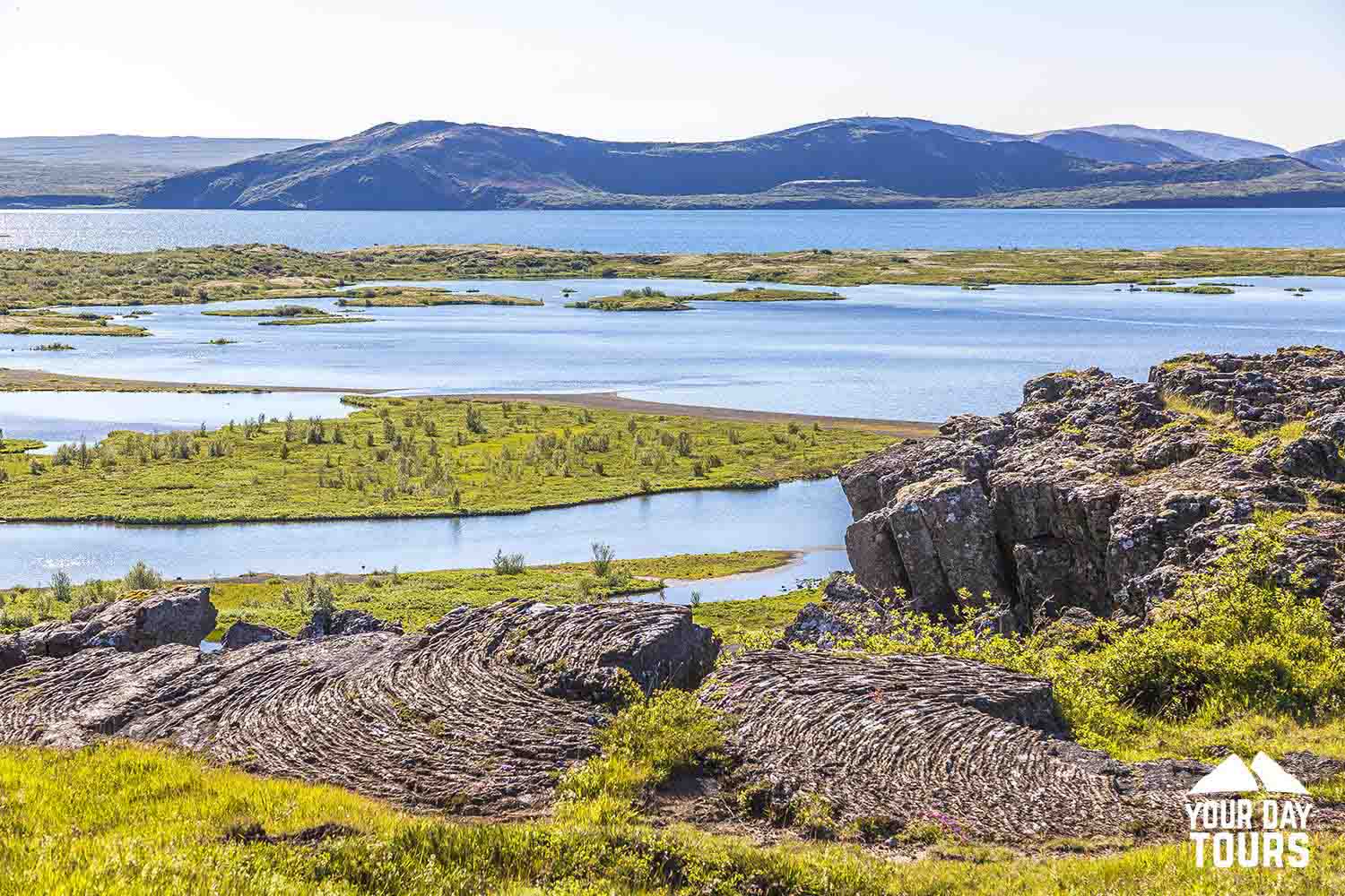sunny lake view in thingvellir