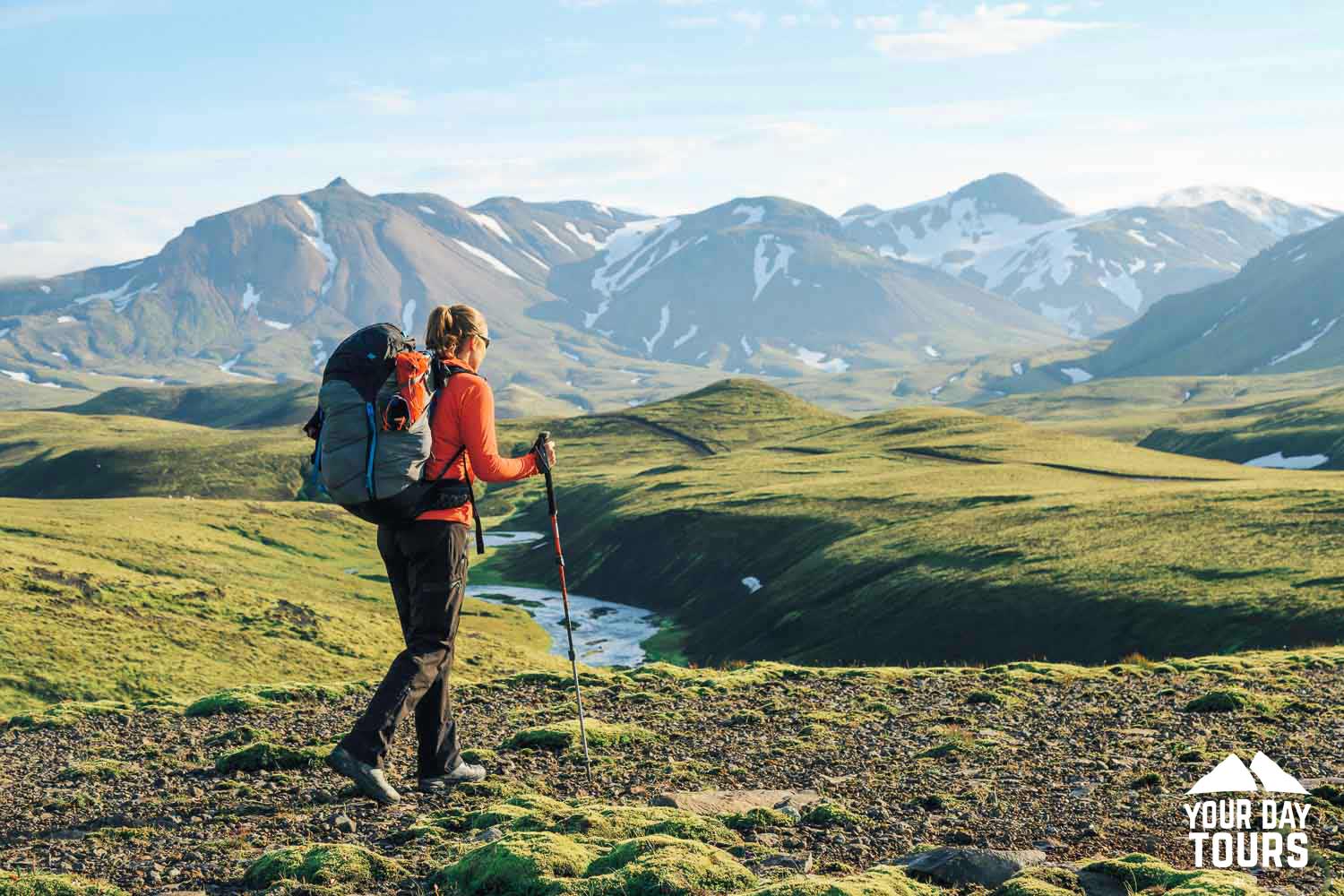 female hiker at laugavegur trail 