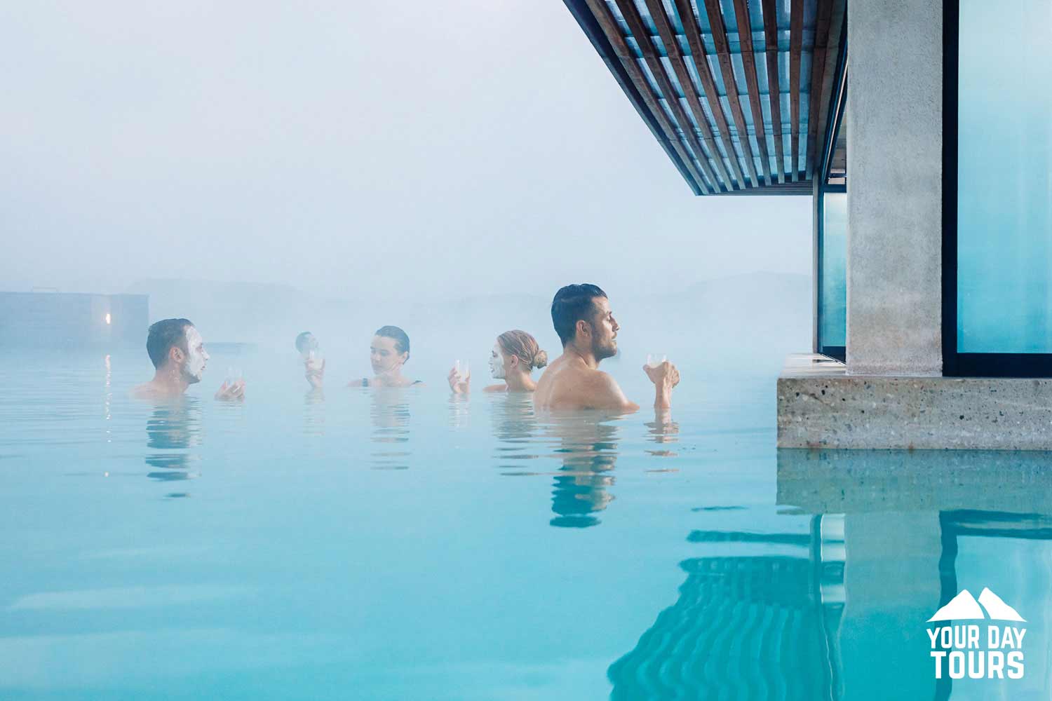 people at blue lagoon spa