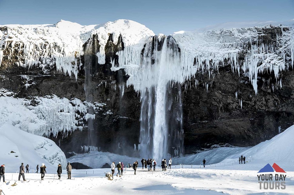 seljalandsfoss waterfall in winter