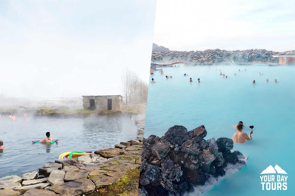 secret lagoon and blue lagoon in iceland