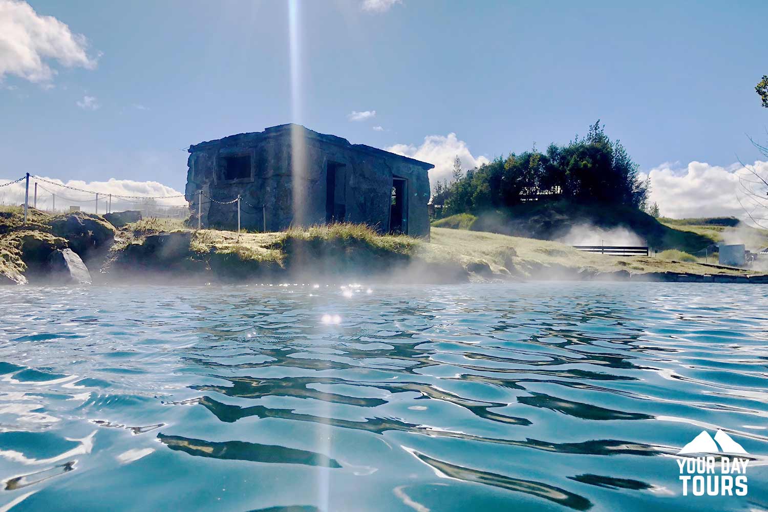 sunny secret lagoon in iceland
