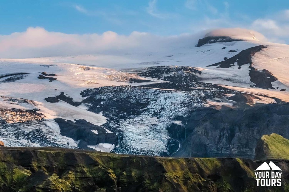 myrdalsjokull glacier view in iceland