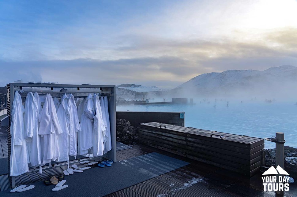 bathrobes place at blue lagoon in iceland