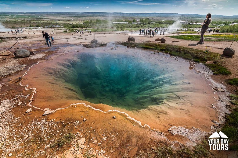 Hot Geyser Pond in Iceland