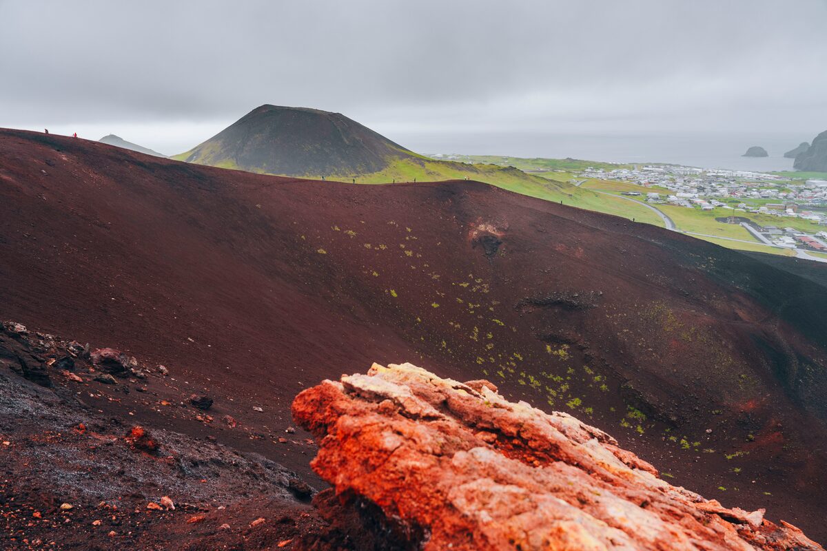 View to Eldfell volcano
