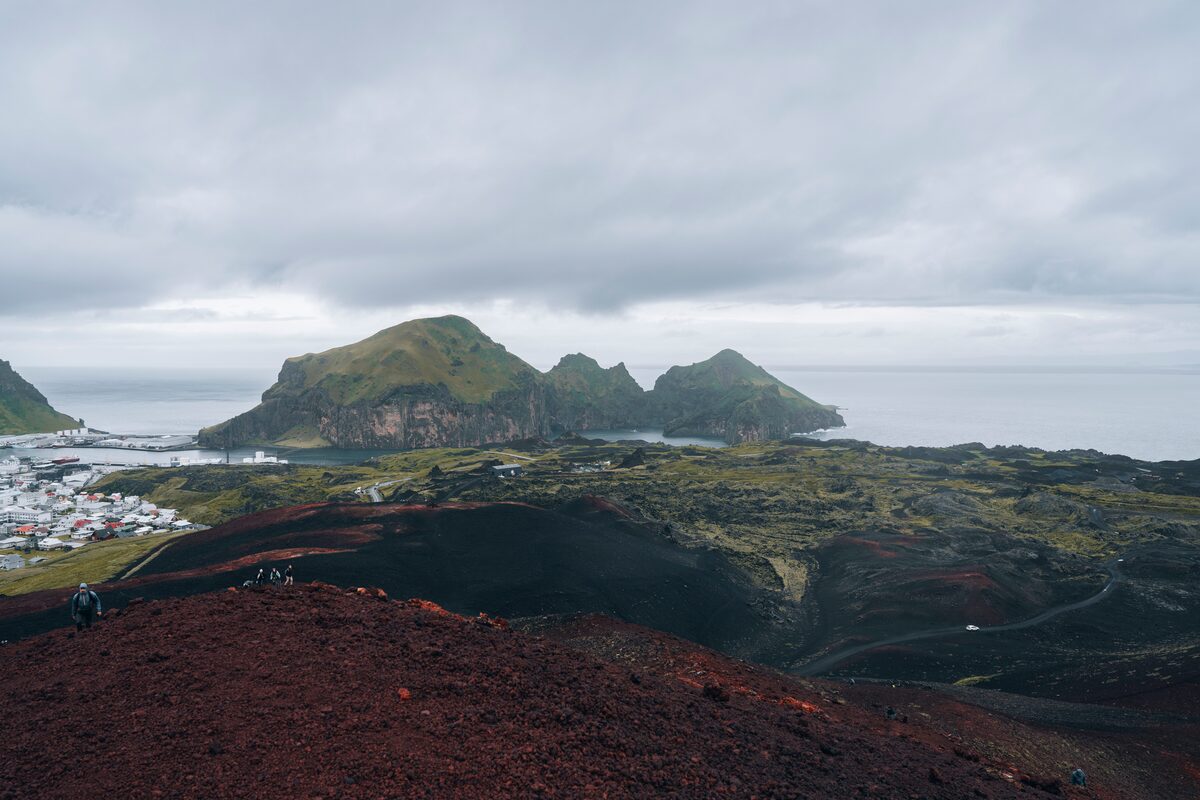 Scenic view of Vestmannaeyjar Islands